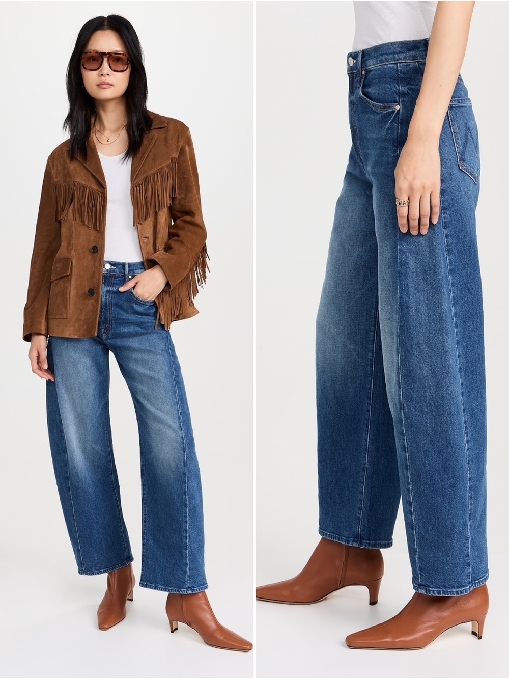 MOTHER The Full Pipe Flood Jeans High Rise Wide Leg Denim Size 28 - Picture 1 of 9
